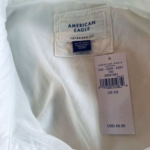 American Eagle Go Big Oversized Cotton Long Sleeve Shirt/Blouse Dress XS-S - Picture 14 of 16